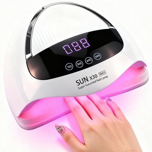 500W UV LED Nail Lamp, 90 LEDs Gel Nail Dryer for Fast Curing with LCD Display, 4 Timer Settings & Auto Sensor, Salon-Grade Nail Light for Home and Nail Salon Use