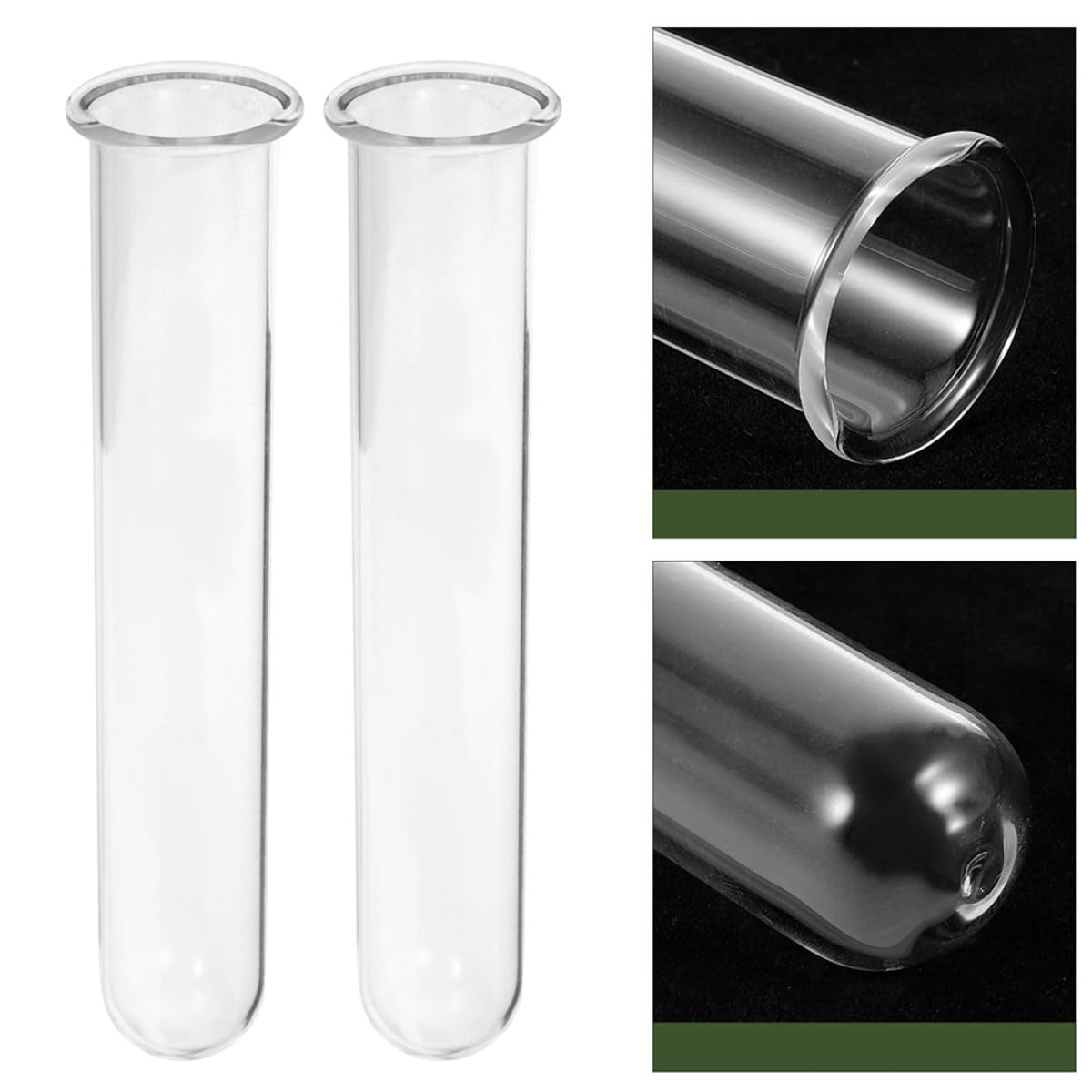 Cabilock 4pcs Glass Propagation Test Tube Vase Set 2.5x3x18cm Hydroponic Plant Holder for Small Terrarium and Flower Display Home Decor