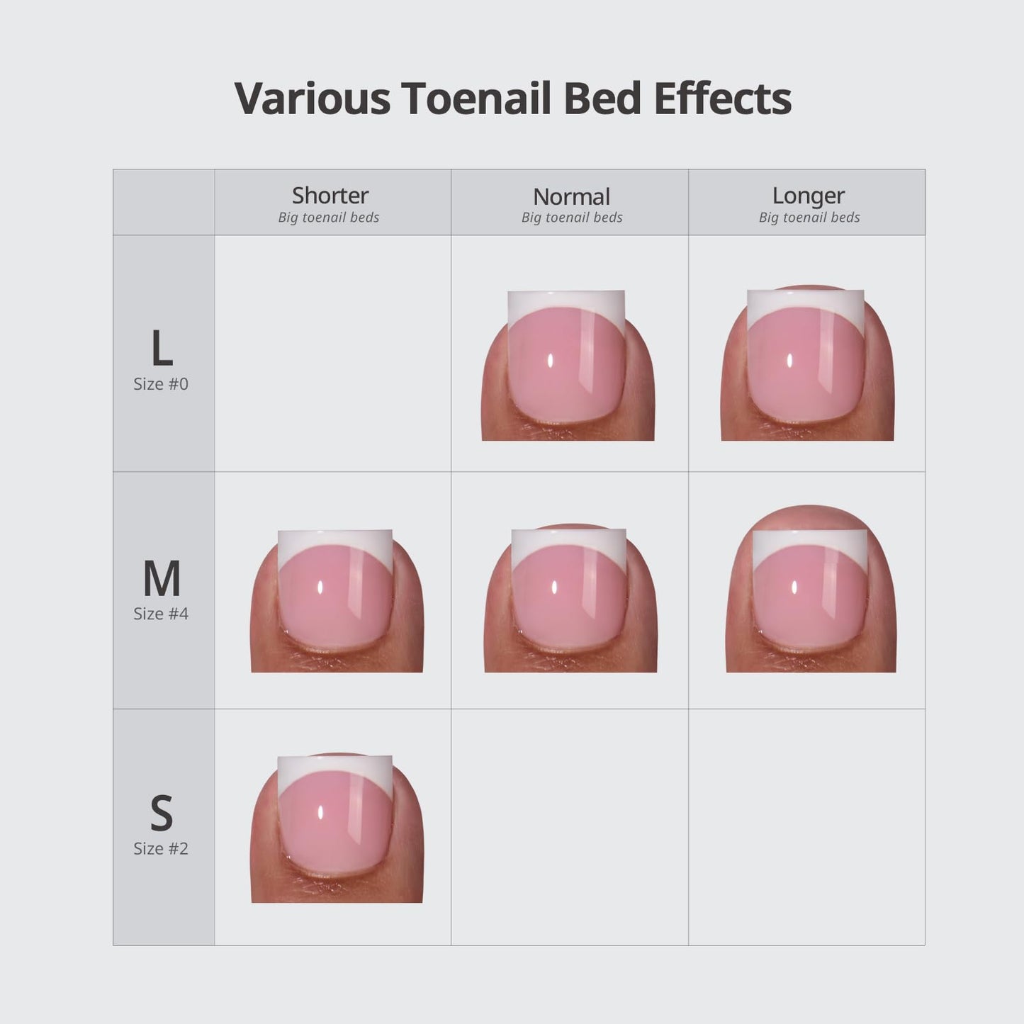 BTArtbox Press On Toenails - Lamp-Curable Sharp Square Toe Nail Press Ons with Glue for Women, Semi-Transparent Fake Toe Nail Tips with French Tip in 15 Sizes - 30 Toenails Kit, Exude Elegance