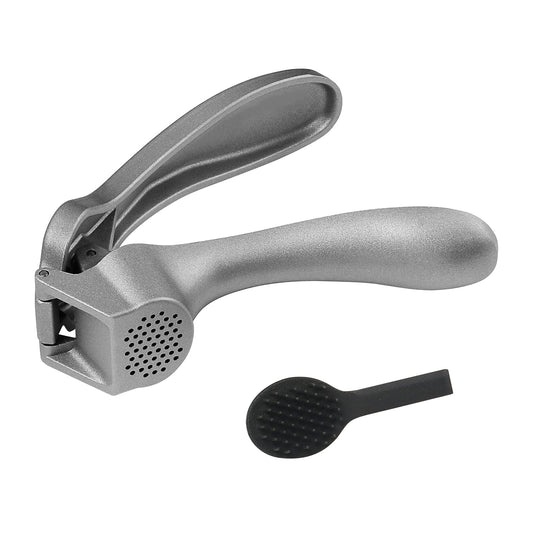 Garlic Press, Garlic Mincer Easy-squeeze Ergonomic Handle, Rust Proof, No Need To Peel, Professional Ginger Press & Garlic Crusher with Handy Cleaning Brush- Dishwasher Safe