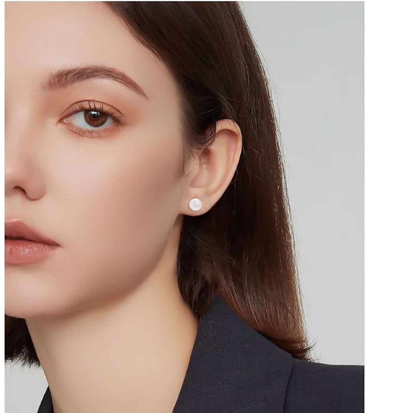 Airokiy Magnetic Pearl Earrings for Women Two Pairs 6mm White Clip On Earrings for Women Non Pierced Ears Hypoallergenic Jewelry