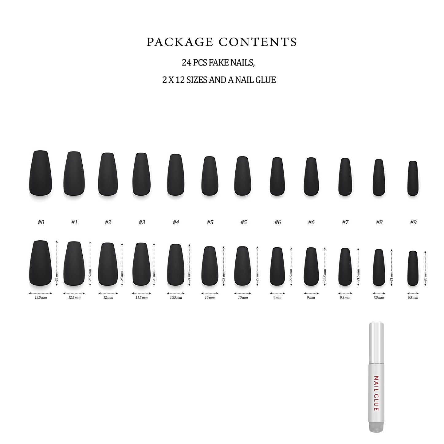 Hypnaughty Press On Nails - Pink Fantasy & Noir Coffin, Trendy & Salon Quality Reusable Nails With Kit