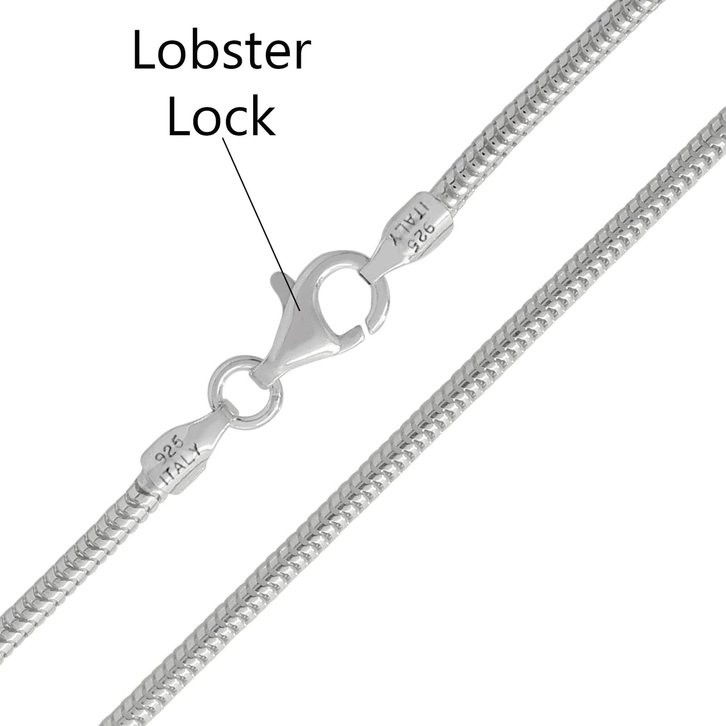 Savlano 925 Sterling Silver Solid Italian Round Diamond Cut Flexible Snake Chain Bracelet With Gift Box For Women & Men - Made in Italy (8, 5mm)
