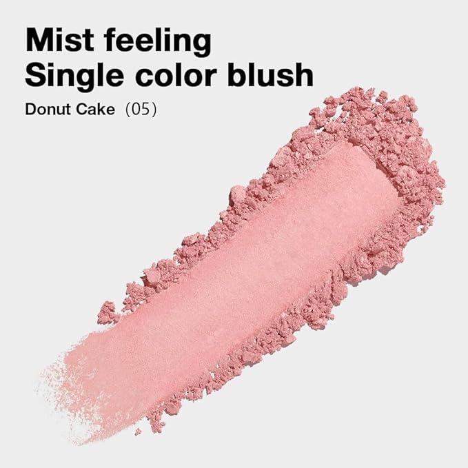 Single Pink Orange Matte Powder Blush Palette Face Makeup, Blush for Looks Younger Cheeks, Monochrome Cream Blushes Lightweight Long Lasting, Blush for Women All Skin Tones Paleta de, 05