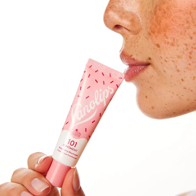 Lanolips 101 Ointment - Lanolin Lip Balm for Smooth, Hydrated & Healthy Lips - Multipurpose Lip Ointment with Lanolin Oil for Dry Lips, Cuticles & More - Raspberry Shortcake (0.52 oz)