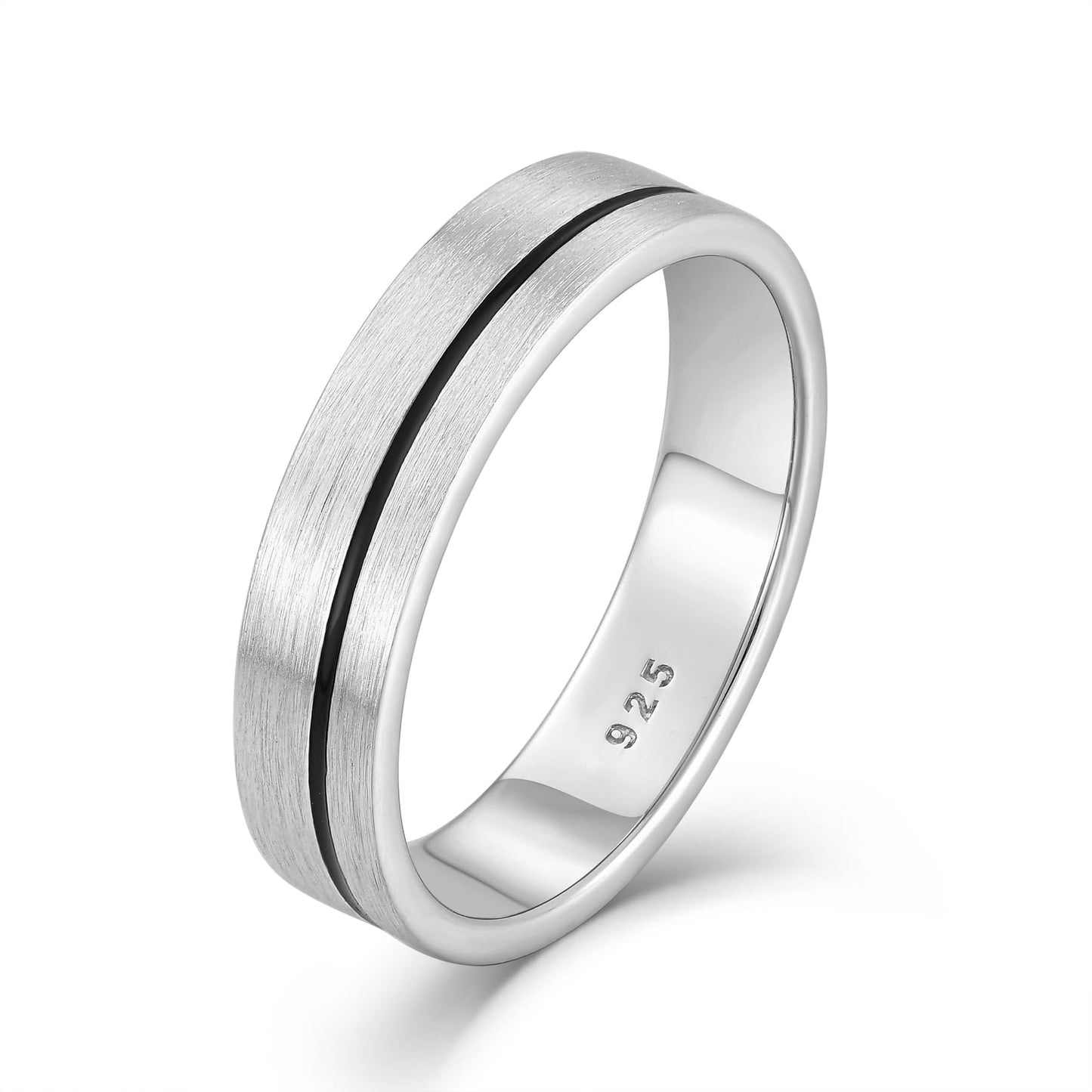 STARCHENIE Wedding Band Ring for Men, 925 Sterling Silver Comfort Fit, Brushed Matte Finish with Center Groove, Sizes 12