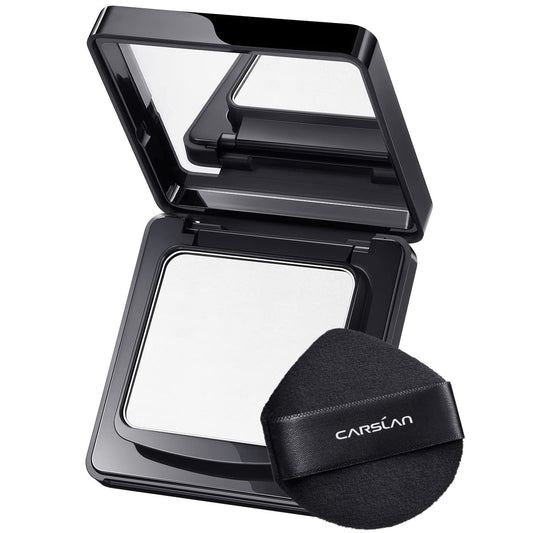 Waterproof Face Pressed Powder Compact, 24H Longlasting Oil Control Pressed Setting Powder Talc-Free Makeup, Shine Free, Poreless, Smooth, 01 Translucent for dry&com skin (0.28Oz)