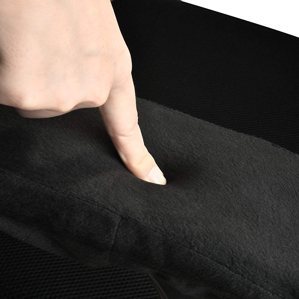 Aloudy Ergonomic Memory Foam Office Chair Armrest Pads, Comfy Gaming Chair Arm Rest Covers for Elbows and Forearms Pressure Relief(Set of 2), Stretch Fit, Black