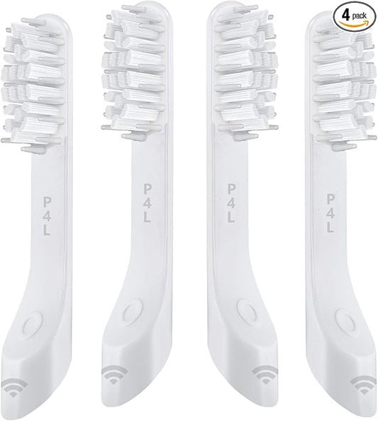 4-Pack White Toothbursh Replacement Head Compatible with Quip Styled Electric Brush Refill Brush Head Soft