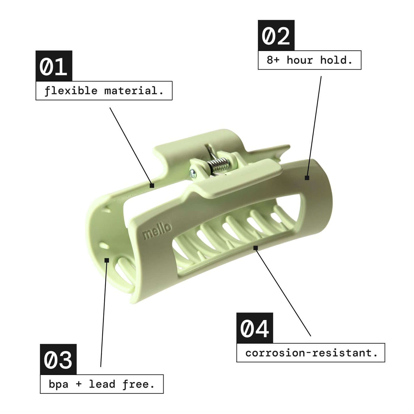 The Original Mello Charm Cloud Clip Hair Claw Clip Squishy Claw Clip Made in Korea Patent Pending 30021976 (Medium Black Clip, 4 Charms)