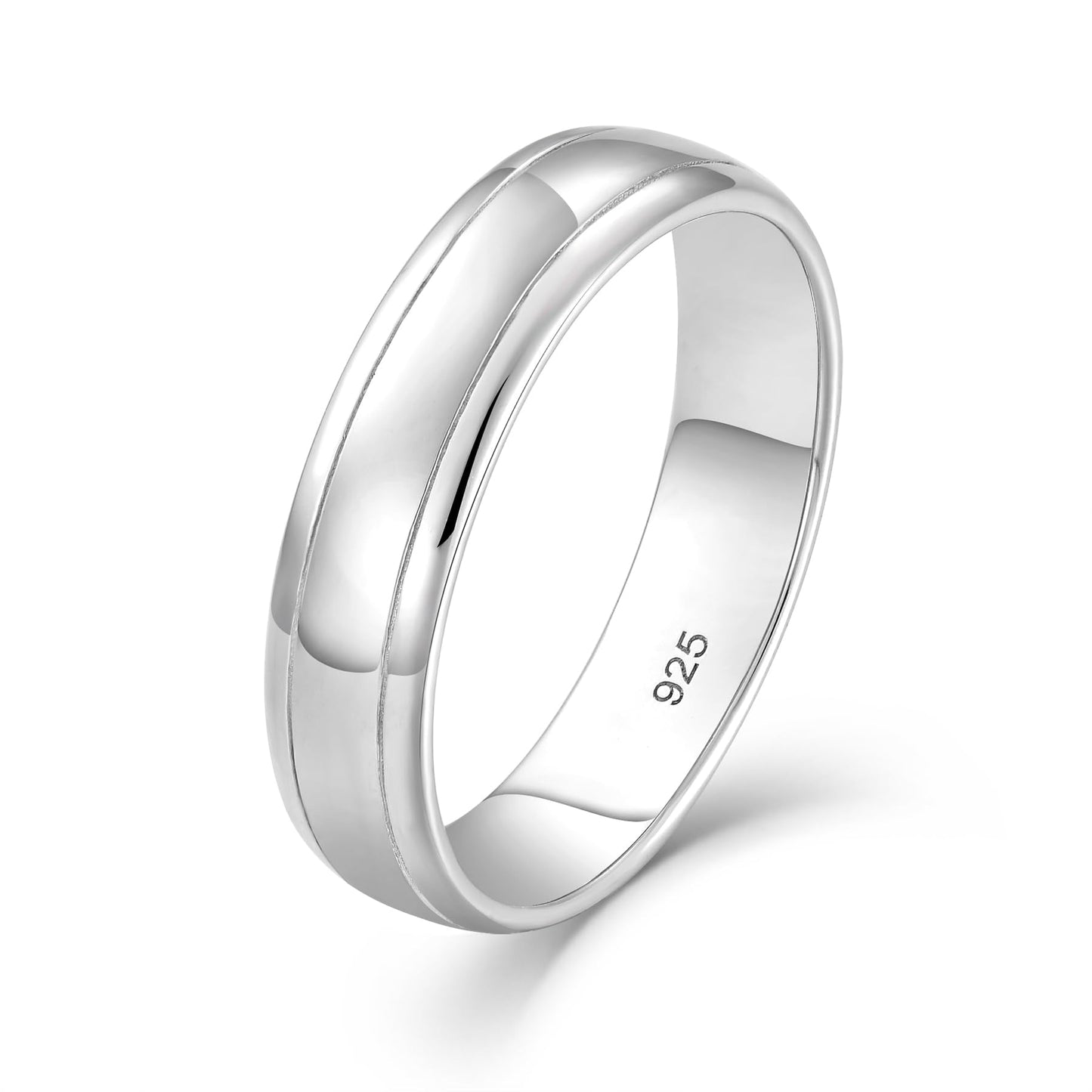 STARCHENIE 5mm Wedding Band Ring, 925 Sterling Silver Comfort Fit, Sizes 9