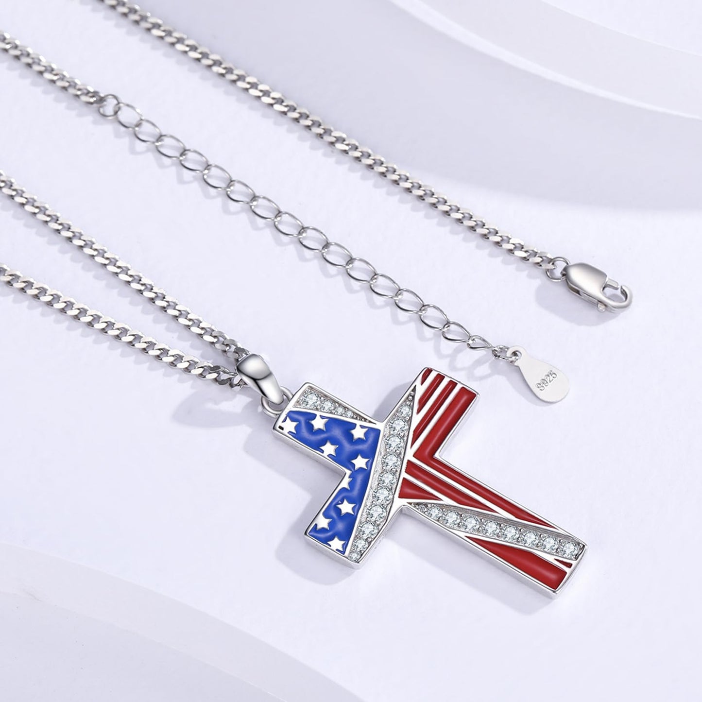 YEESIA Cross Necklace for Women Men 925 Sterling Silver Orthodox Jesus Crucifix Pendant Necklace with Abalone Cross Jewelry Gift for Women Men