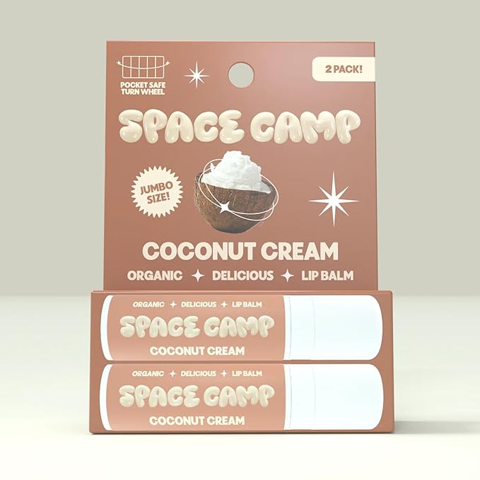 Wellness Jumbo Lip Balm - Coconut Cream Organic Flavored Balm (2 Pack)
