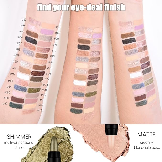 evpct Rose Gold Shimmer Cream Eye Shadow Sticks Brightener Pencils for Women, Rose Gold Silky Eyeshadow Applicator Stick Pen Waterproof, Blendable Crease-Proof Stick Eyeshadow Shimmer Eye Makeup 72