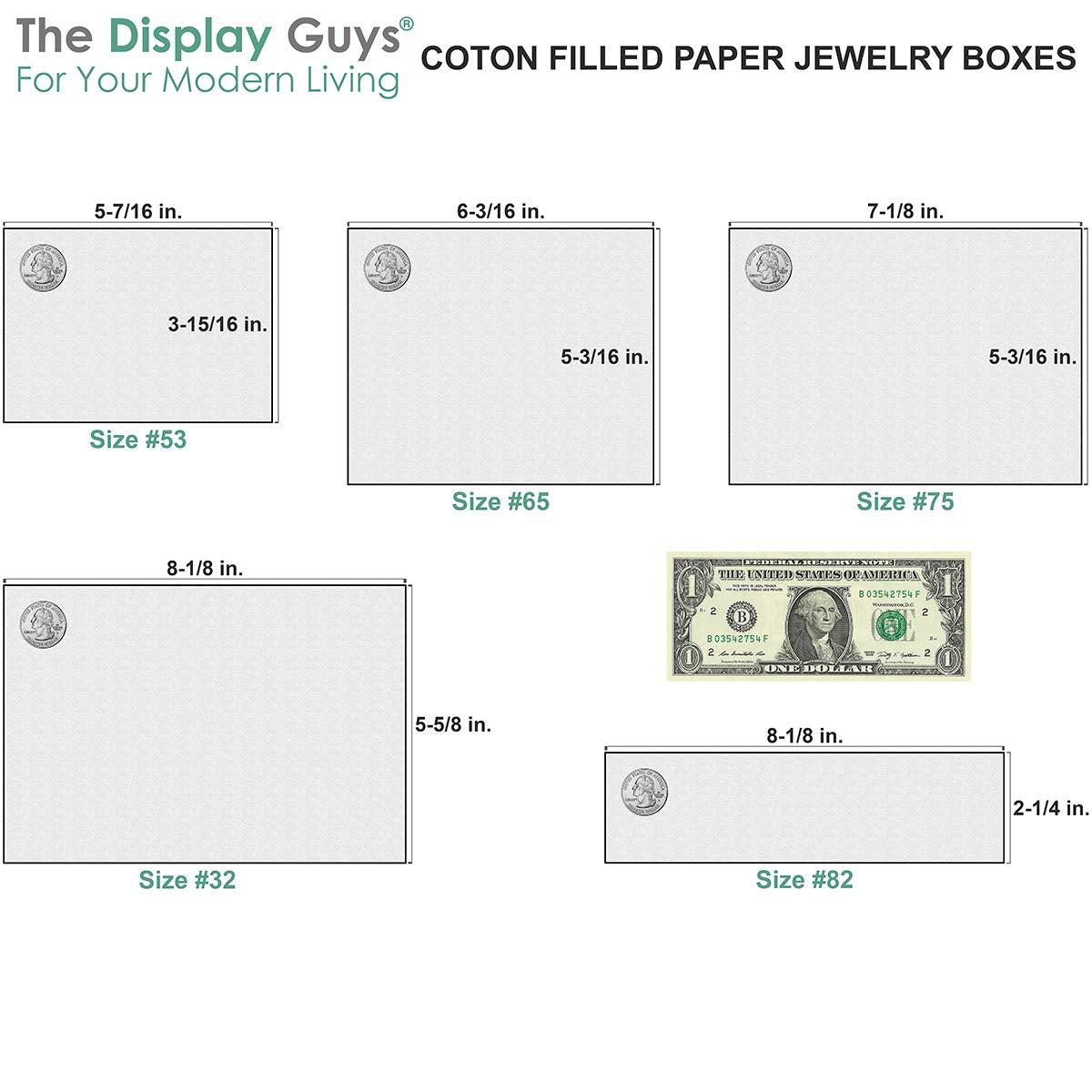 TheDisplayGuys - 25-Pack #32 Cotton Filled Cardboard Paper Jewelry Boxes Gift Case - Matte Black (3.3" x 2.3" x 1.0") - for Shipping or Storage
