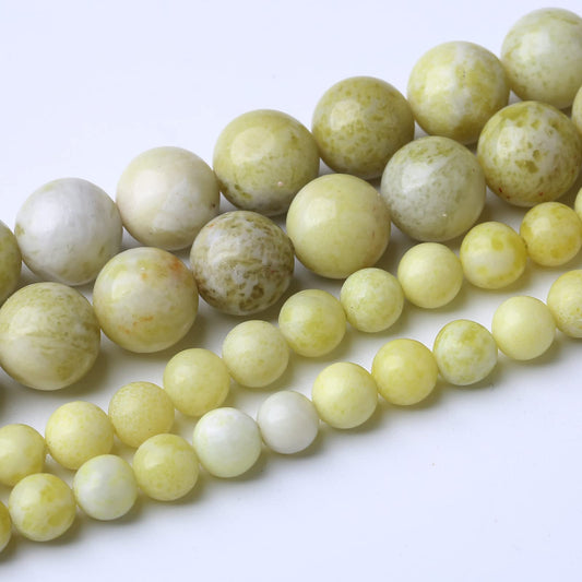 60PCS 6MM Natural Yellow Jasper Stone Beads Energy Healing Beads for DIY Jewelry Bracelet Necklace Making for Jewelry Making15Inch