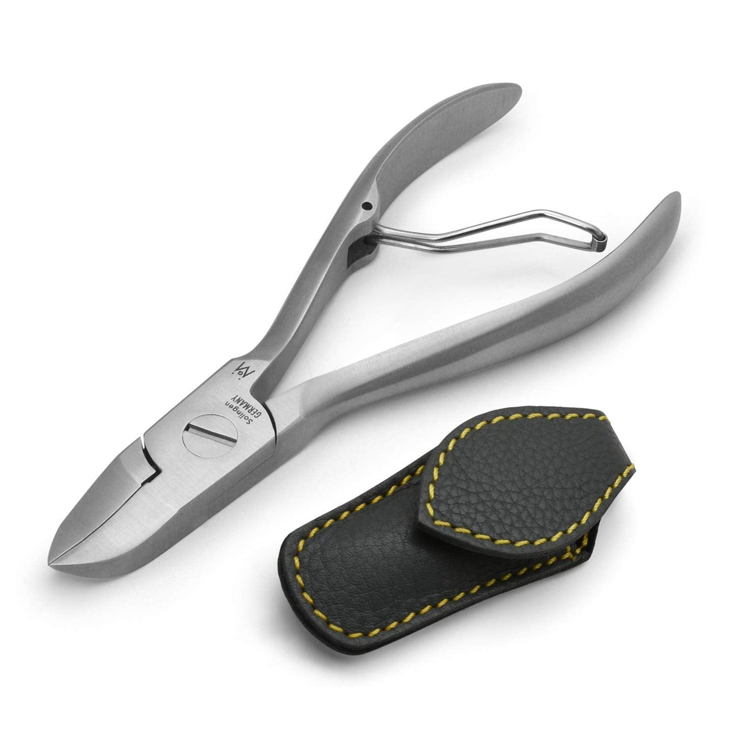 Fingernail and Toenail Nippers in Leather Case FINOX Surgical Stainless Steel Pedicure Nail Clippers German Toe Nail Cutter GERmanikure Solingen p126