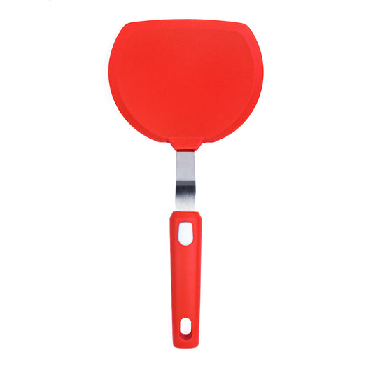 Dalup Enterprises Wide Silicone Pancake Spatula – Large Heat-Resistant Turner for Cooking | Nonstick Safe | Stainless-Steel Reinforced Core & Easy-Grip Handle