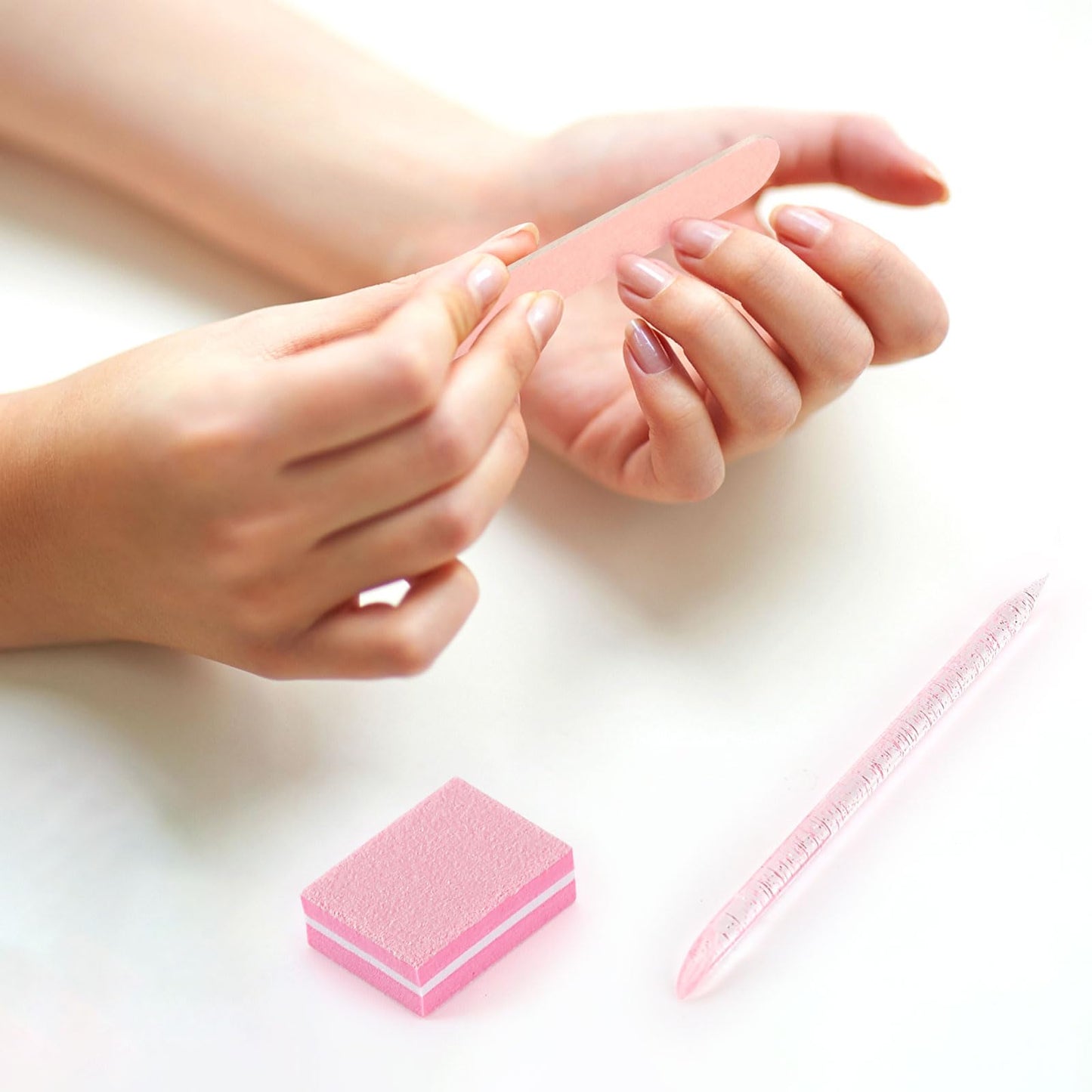 48 Sets Disposable Manicure Kit, Individually Package Nail Kit,Manicure Set with Mini Nail File,Mini Nail Buffer,Nail Stick for Salon Home