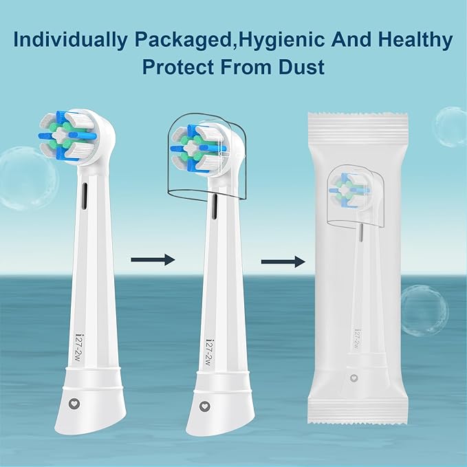 8PCS iO Replacement Heads Compatible with Oral B IO 2/3/4/5/6/7/8/9/10 Series Electric Toothbrush,Compatible with Oral B io Series Toothbrush Heads with Medium Bristles,White