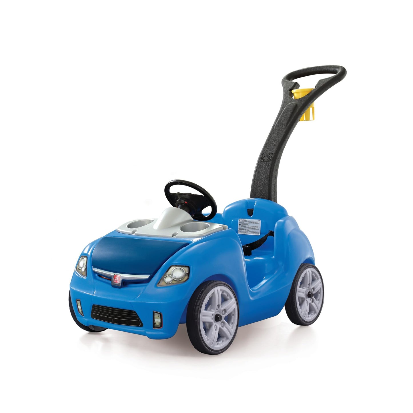 Step2 Whisper Ride II Kids Push Car, Ride-On Car with Seat Belt and Horn, Toddlers and Preschoolers Ages 18 Months–4 Years, Max Weight 50 lbs., Quick Fold Handle, Stroller Alternative, Blue