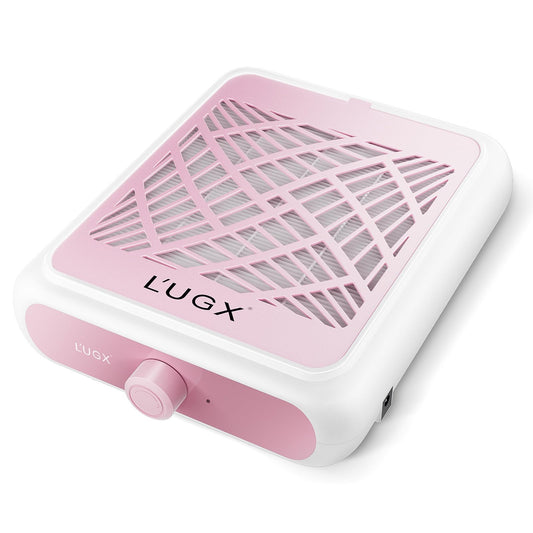 L'UGX Nail Dust Collector Rechargeable with 2 Reusable Filter, Professional Dust Collector Nail Tech Fan Extractor Powerful Suction Vacuum Dust Collector for Nails, Perfect for Home Salon Use