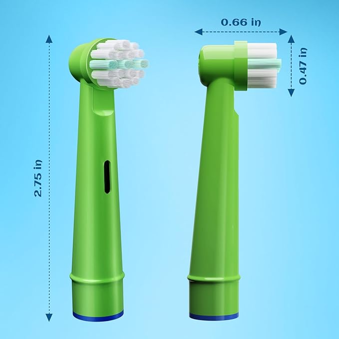 GENKENT 20 Pcs Kids Toothbrush Head Compatible with Braun Oral B Kids Electric Toothbrushes, Extra Soft Bristle for Sensitive
