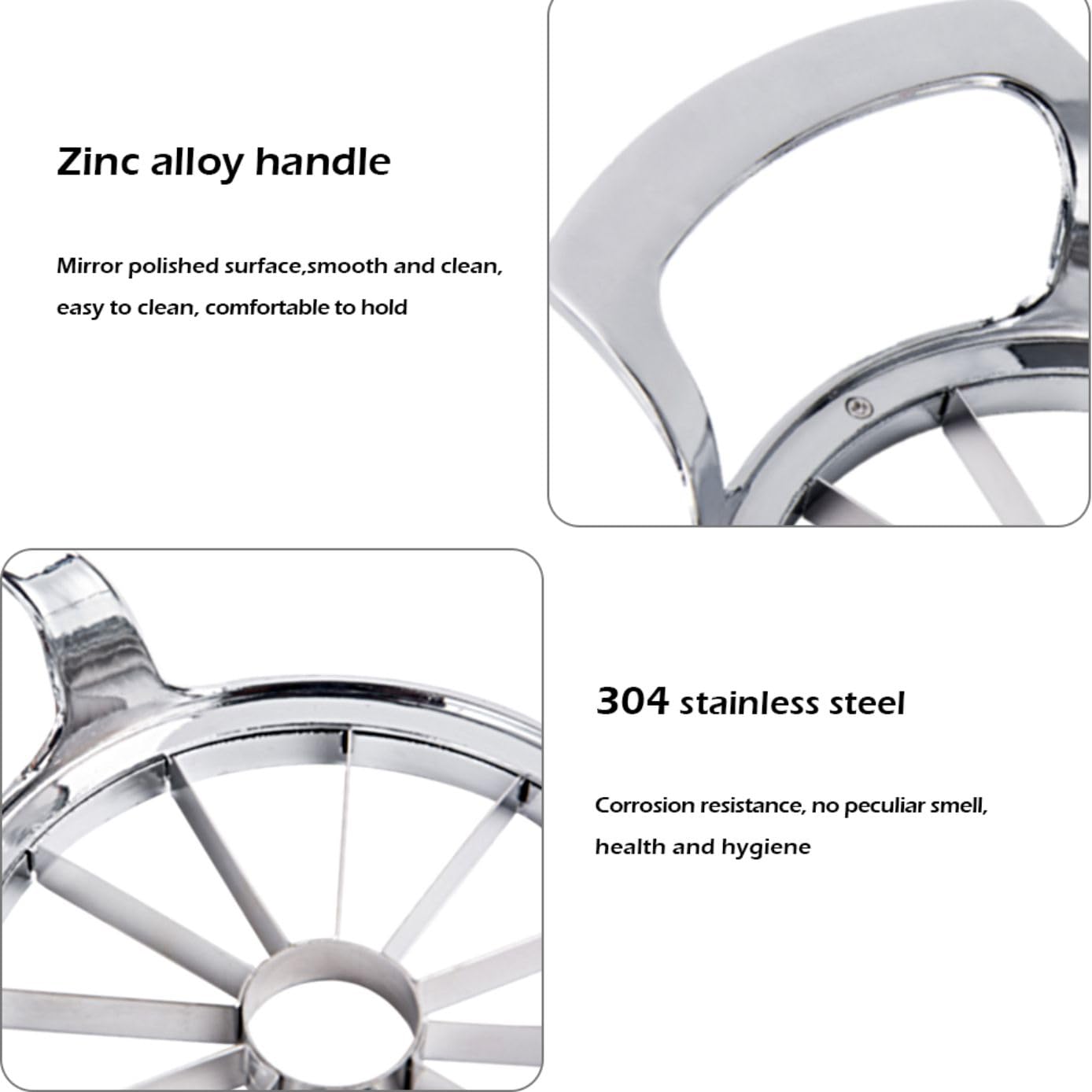 LIIGEMI Apple Slicer,12-Blade Extra Large Apple Corer, Heavy Duty Stainless Steel Apple Cutter and Divider，Easy to Use, Time-Saving.