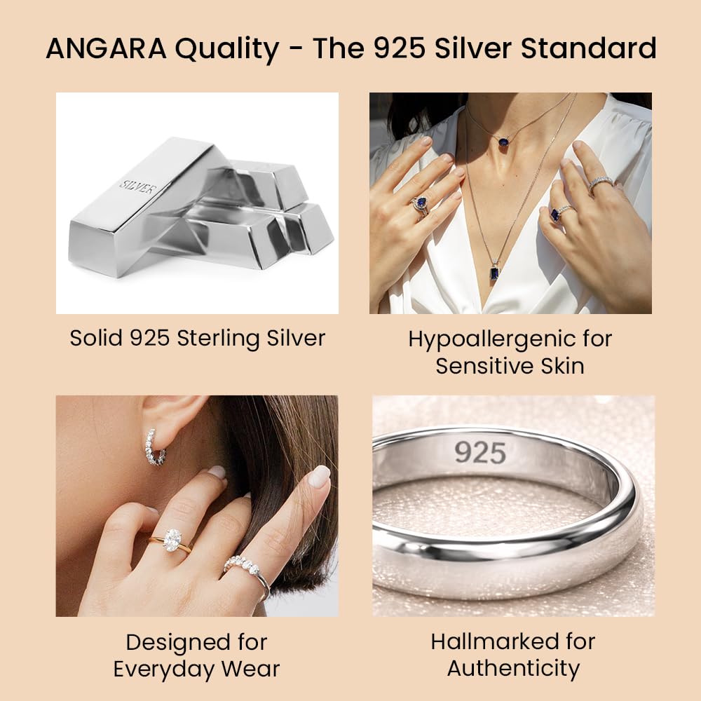 Angara Natural Blue Sapphire Pendant for Women | 0.3 ct Heart Shape Blue Sapphire Diamond Heart Pendant Necklace in Sterling Silver | September Birthday, Anniversary, Gemstone Jewelry Gift | AA | 4mm