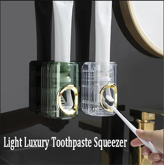 Light Luxury Toothpaste Squeezer, Automatic Toothpaste Squeezer, Toothpaste Dispenser, Household Wall Mounted Non-Punching Squeezer Toothbrush Holder Saves Toothpaste for Home (Color 03)