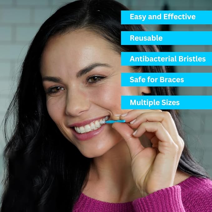 Piksters Interdental Brushes, 40 pk, Size 2, Interdental Tooth Brush for Small & Medium Gaps, Gum Soft Bristles for Plaque Removal, Safe for Braces