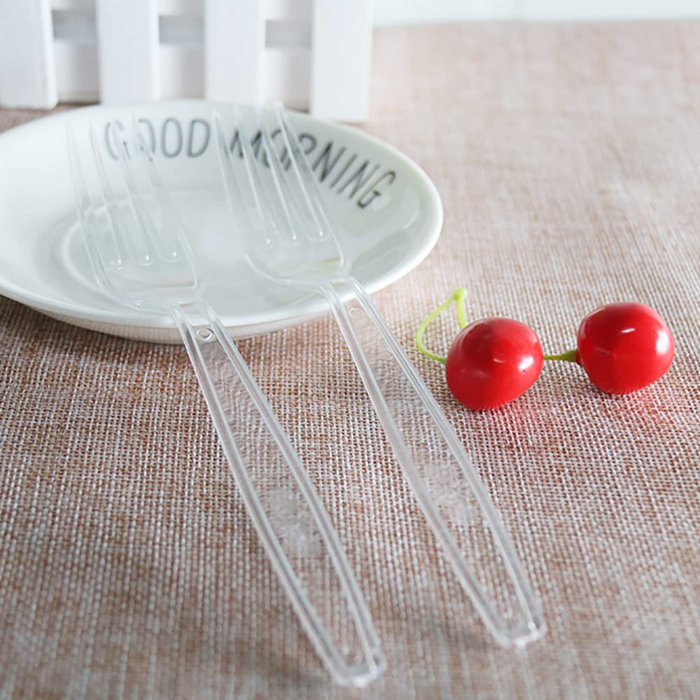 MOACOCK 200 Count Plastic Silverware, Heavy Weight Plastic Forks Spoons Disposable Utensils Cutlery Set for Wedding Party Supplies Everyday Use