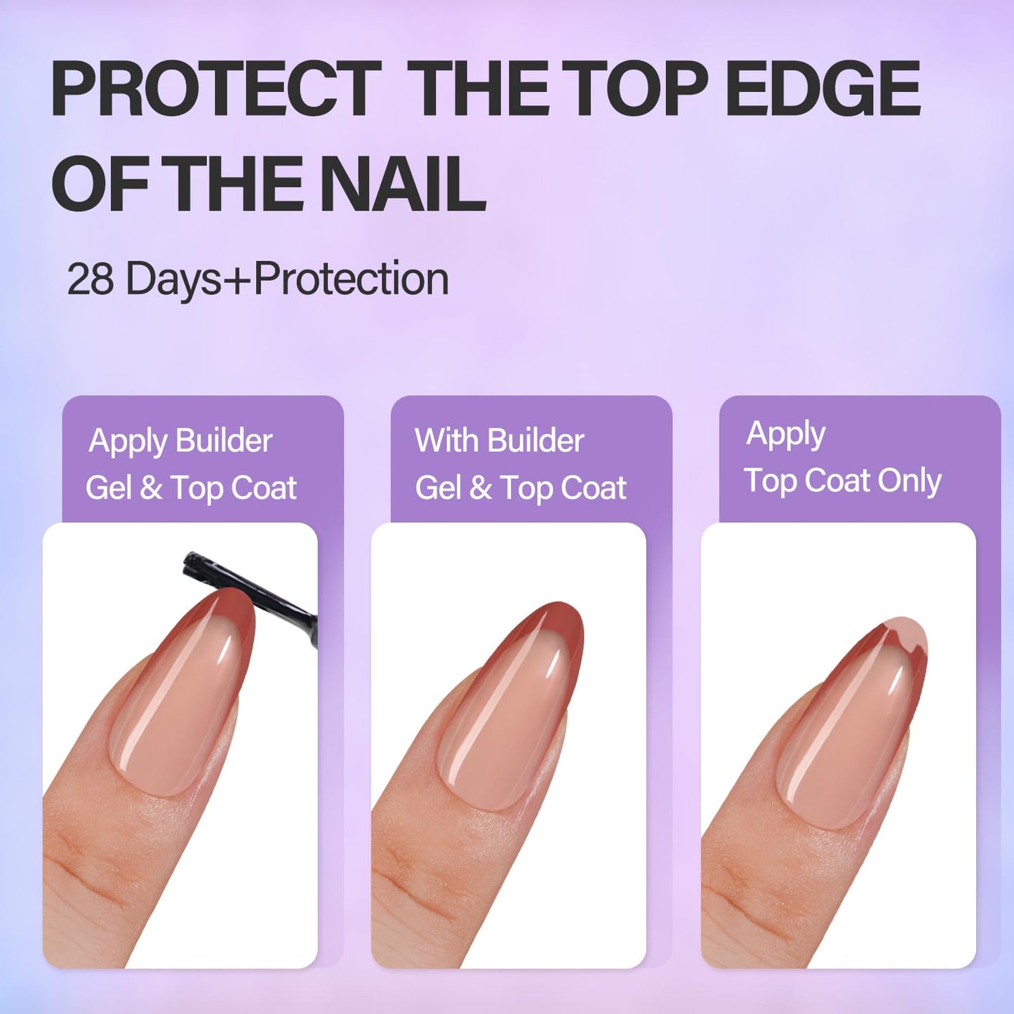Vansiho French Gel Nails Kit - Medium Almond French Tip Press on Nails Kit, Nail Gel and Nail Lamp for Gift and Nail Art DIY