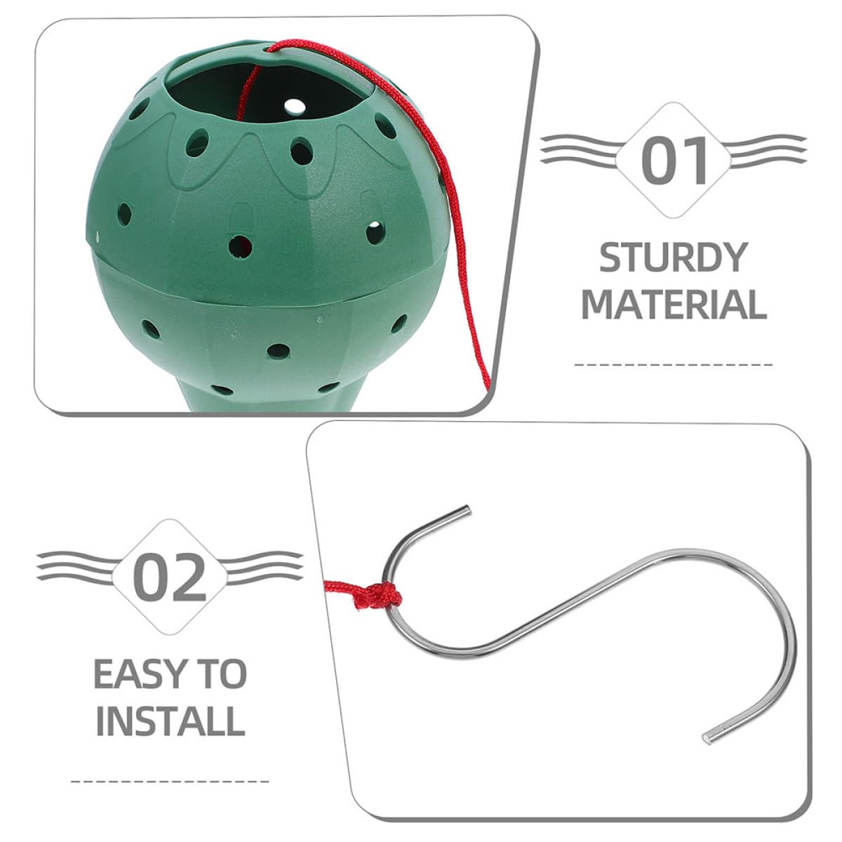 BESPORTBLE 5pcs Hanging Strawberry Planters with Side Openings, Round Multi-Hole Succulent Pots for Seed Starting and Garden Plants, Sturdy Hanging Flower Pots for Indoor and Outdoor Use