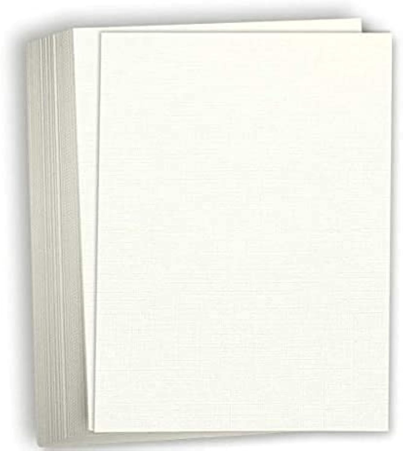Hamilco Linen Textured Cardstock Paper – 8 1/2 x 11" Blank Thick Heavy Weight 80 lb Cover Card Stock for Printer - 50 Pack (Natural)