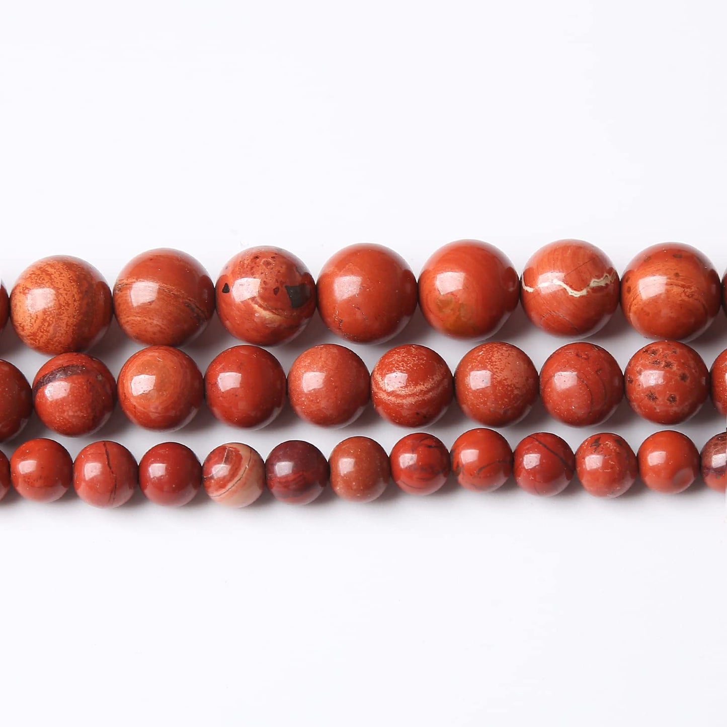 32PCS 12MM Red Jasper Stone Beads Round Loose for Jewelry Making DIY Energy Healing Power Bracelet 15"