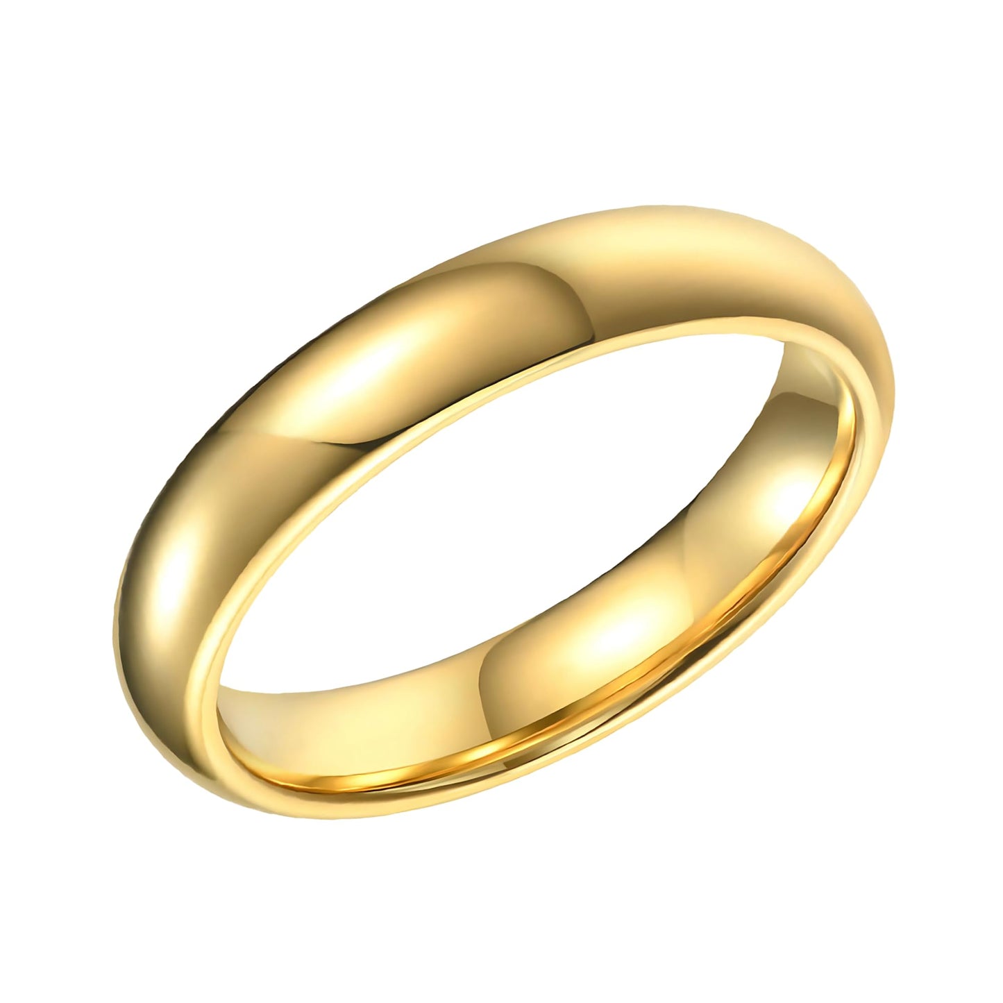 SHOP WGS 3mm 14K Solid Gold Wedding Band for Men & Women - Italian Real 14K Gold Plain Rings for Men - Solid Gold Wedding Bands Size 6