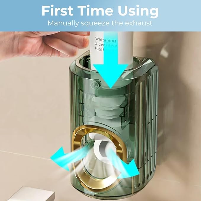Light Luxury Toothpaste Squeezer, Automatic Toothpaste Squeezer, Toothpaste Dispenser, Household Wall Mounted Non-Punching Squeezer Toothbrush Holder Saves Toothpaste for Home (3pcs)