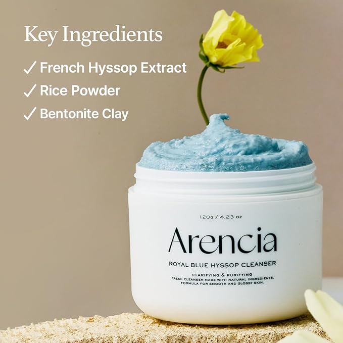 Hyssop Brightening & Deep-Cleansing Face Scrub & Exfoliator - All Skin Types, For Sebaceous Filaments & Blackheads (4.23oz)
