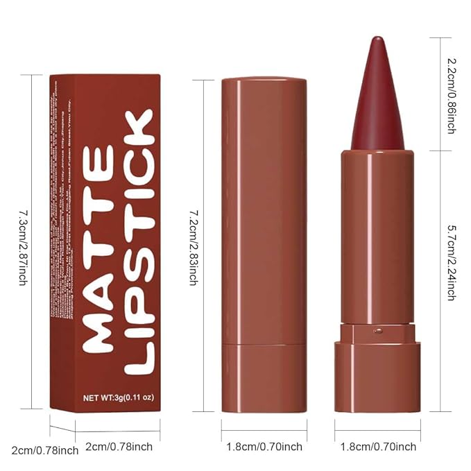BINGBRUSH 2-in-1 Gradient Matte Lipstick & Lip Liner Set,3Pcs Long Lasting Waterproof Lip Crayon for Women, Flawless Contour, Lightweight Ombre Lip Color Pencil(03#&05#&08#)