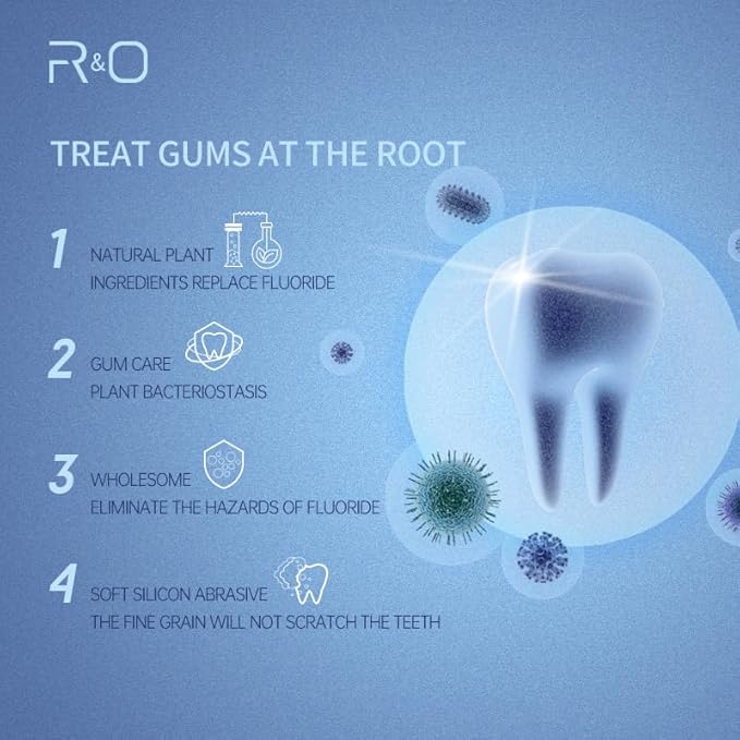 R&O Ageratum Whitening Toothpaste with Bamboo Charcoal, 3.53 oz - Great for Teeth Whitening, Reduces Plaque, Removes Stubborn Stains, Promotes Oral Health, Long - Lasting Fresh Breath (3)