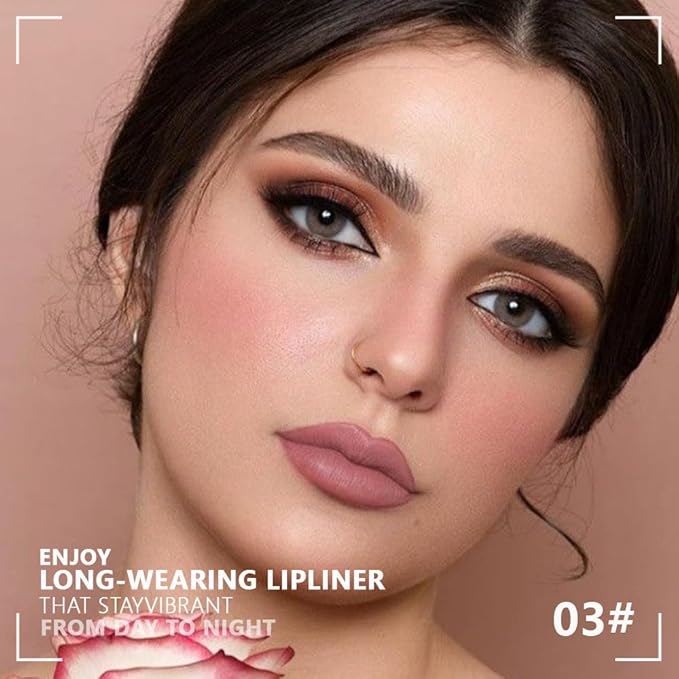 Matte Calligraphy Liquid Lip Liner Lipstick Pencil, Lunar Berry Long-Lasting Transfer-Proof Lip Stain, Lightweight Lipstick, Sheer Buildable Color, Fades to a Natural Wash of Colors