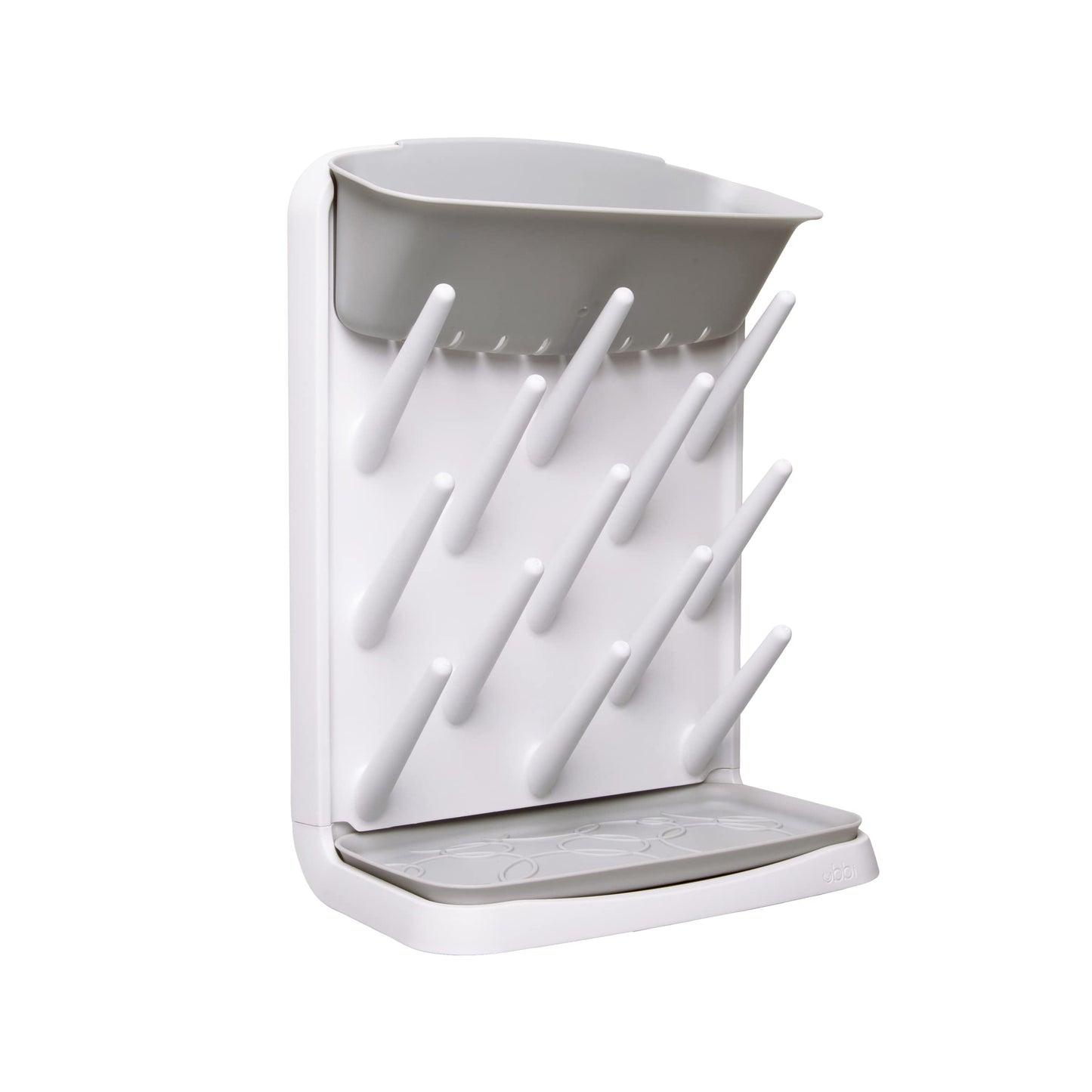Ubbi Vertical Baby Bottle Drying Rack, Space Saving Countertop Drying Rack Baby Organizer, Gray