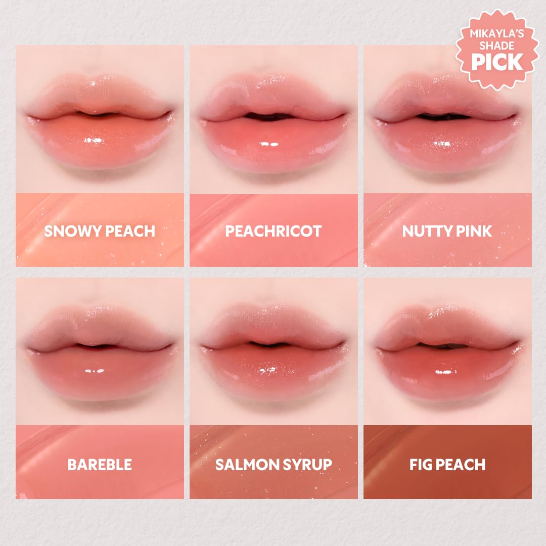 TIRTIR [*Mini Size Waterism Tinted Lip Gloss #10 Heart Berry, 0.06 Fl Oz – Kiss Ready Lipgloss, 12H Long Lasting Non Sticky Natural Tinted Glow Korean Multiuse Cheek and Lip Tint for Women gift