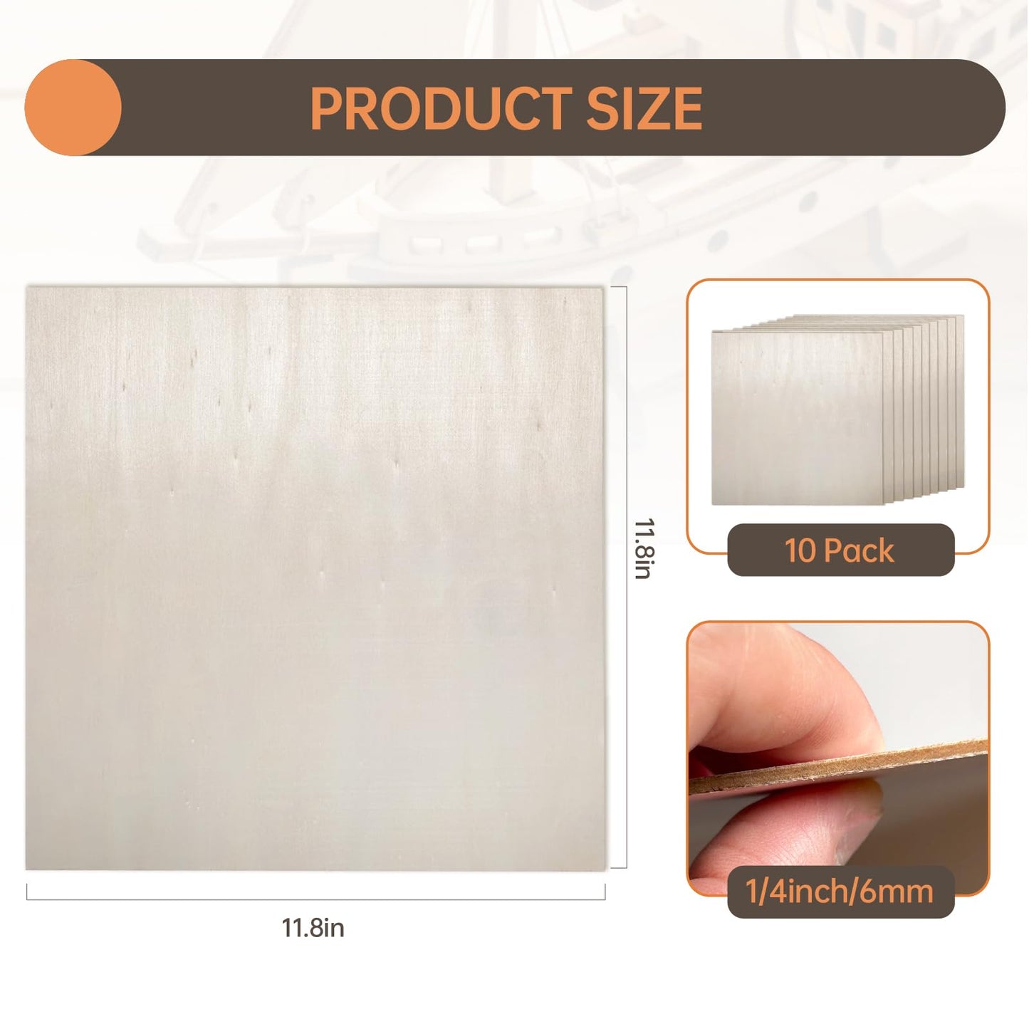 12 Pack Unfinished Basswood Sheets - 12x12 Inches, Wood Burning & DIY Craft Projects - Perfect for Model Making, Home Decor, and Gift Creating