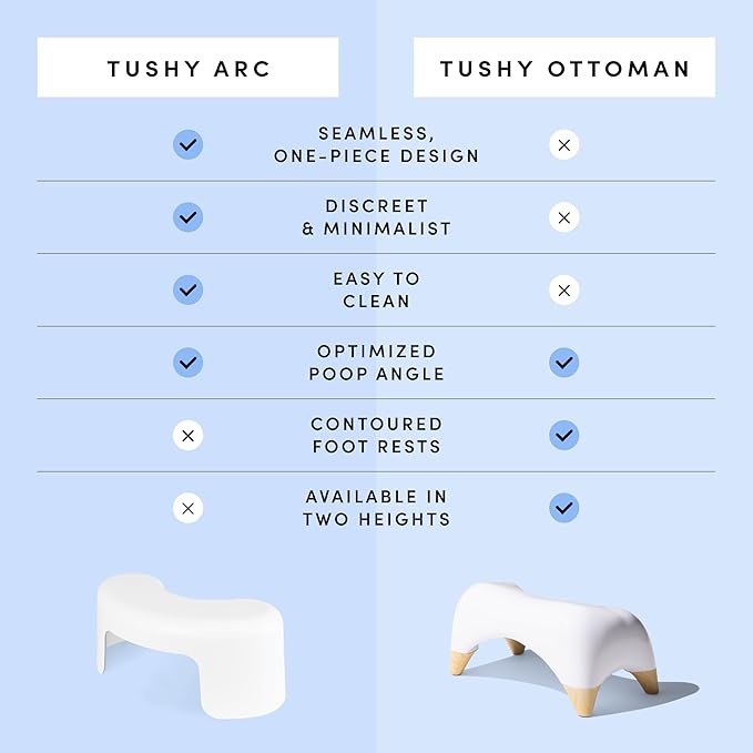 TUSHY Ottoman: A Premium Toilet Stool for The Bathroom, Modern Sleek Design | Squatting Position Helps Improves Bowel Health & Relieves Constipation (Tall 9" Stool), White/Bamboo