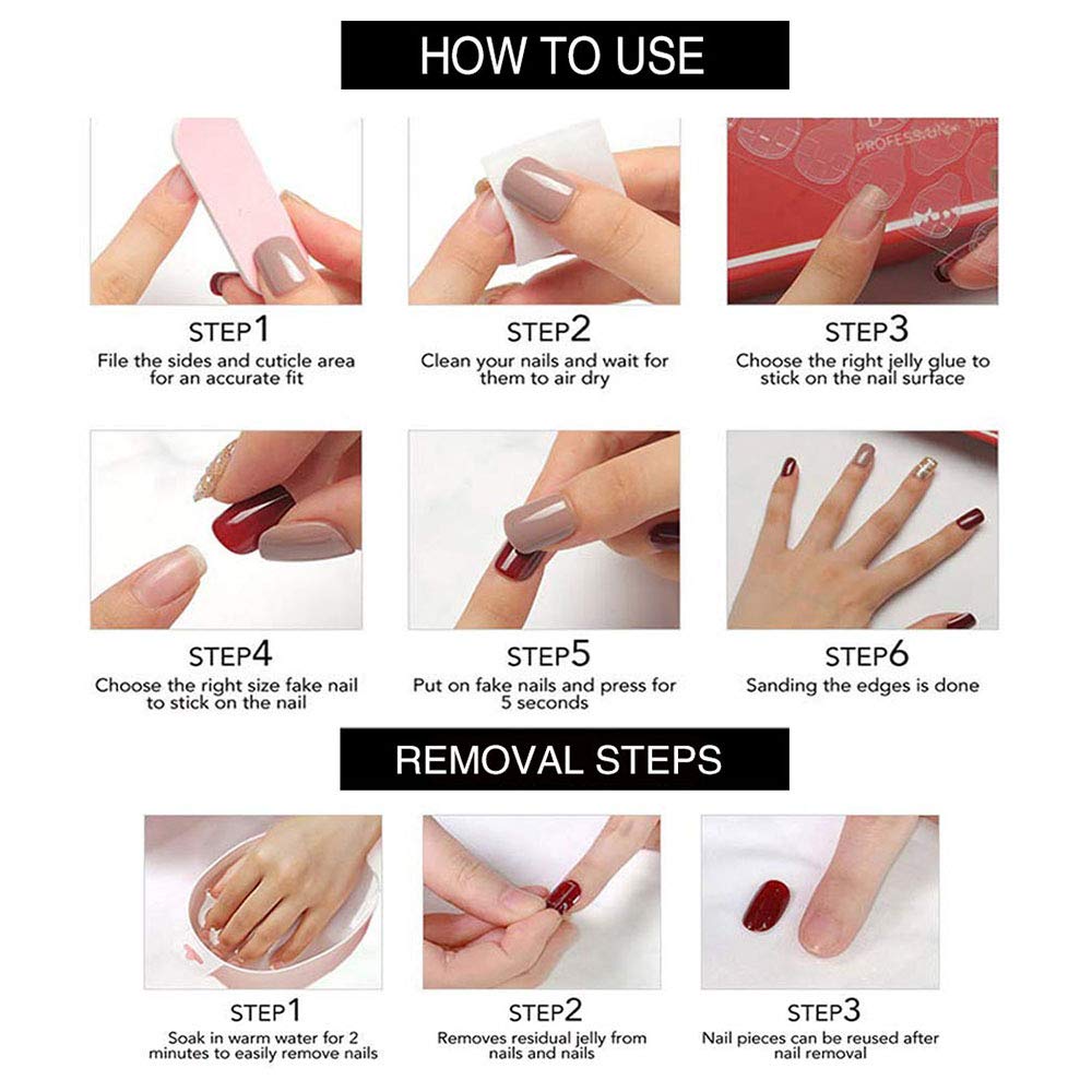 YoYoee Coffin False Nails Long Press on Nails Butterfly Gradient Fake Nails Acrylic Full Cover Bling Nails Tips for Women and Girls 24Pcs