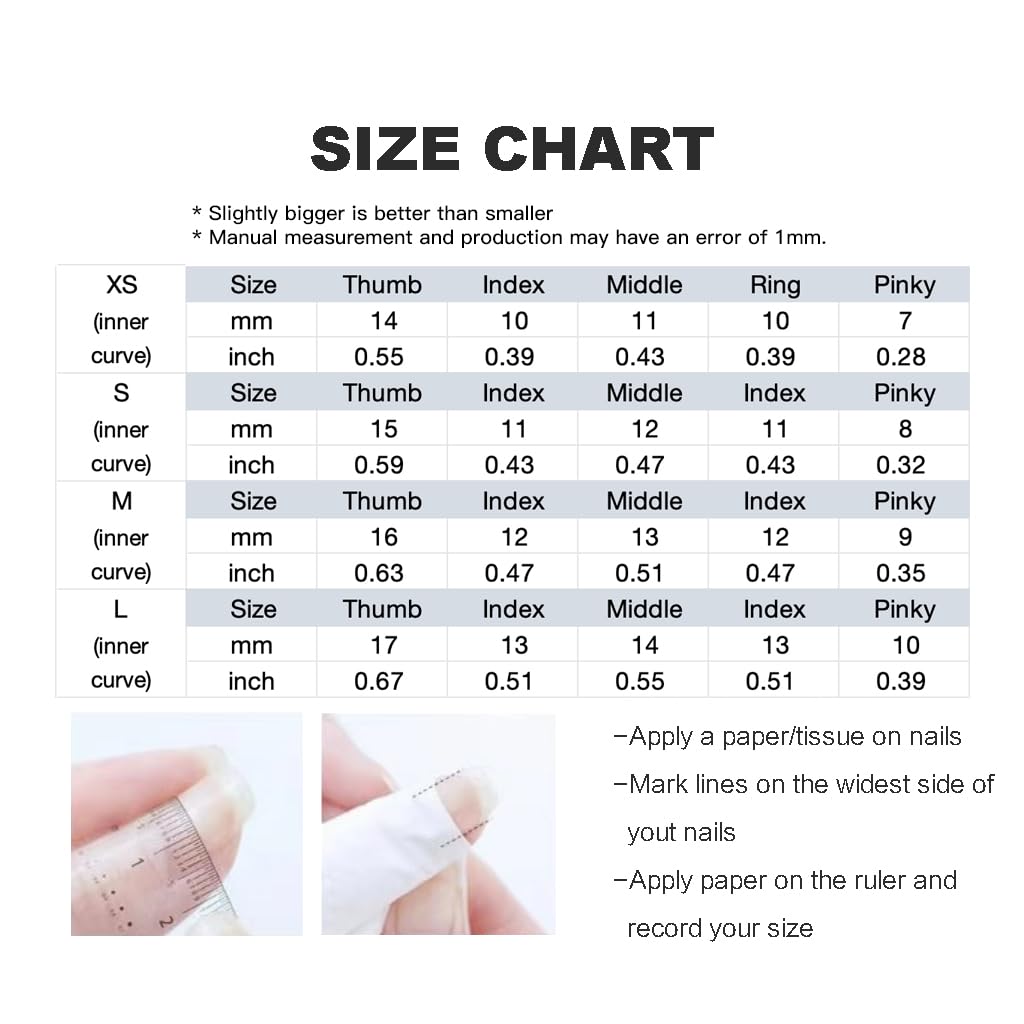 [GLORS] Short Square Press On Nails, Black and Blue with Gold Glitter Accents, 10 Pieces (Small, SS)