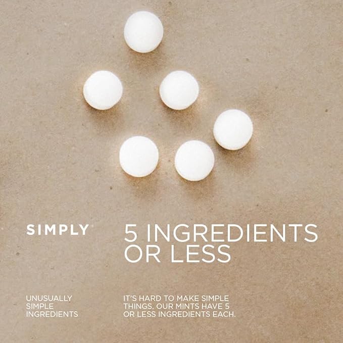 SIMPLY Mints | Cinnamon Breath Mints | Pack of Six (180 Pieces Total) | Breath Freshening + Aspartame-Free + Vegan + non-GMO