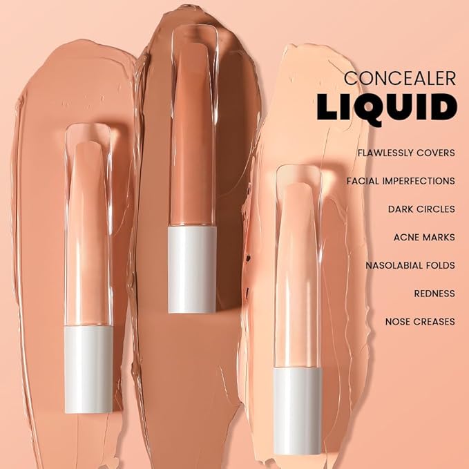 Kaely Liquid Concealer for Older Women, Under Eye Brightener Full Coverage Concealer for Dark Circles, Color Correcting Foundation Face Makeup Waterproof, Vegan & Cruelty-Free, 08 Tan Natural